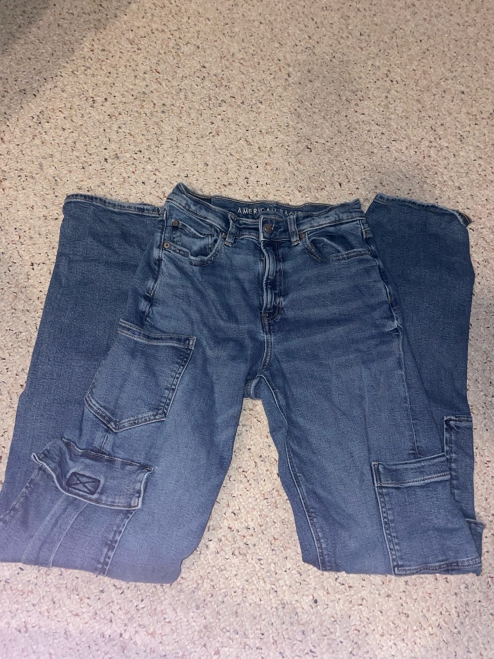 American Eagle Outfitters Dark Blue Women's Carpenter Jeans-size 2 extra long